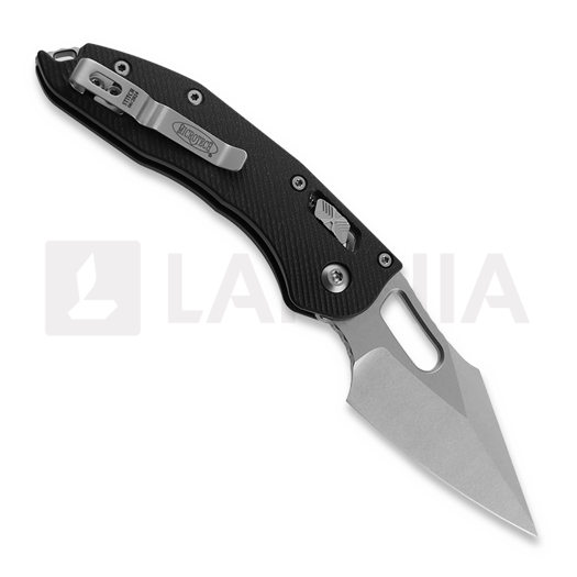 Microtech Stitch Stonewashed, Fluted G10 Black 169RL-10FLGTBK