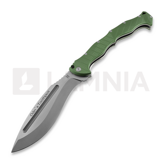 Navaja Midgards-Messer Odin's Toothpick Folding Kukri, verde olivo