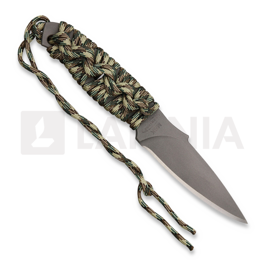 Mission MBK-Ti halskniv, cord wrapped, camo