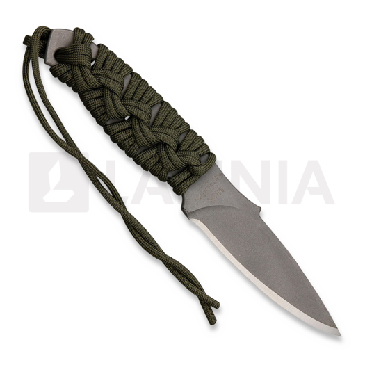Mission MBK-Ti 넥 나이프, cord wrapped, 올리브색