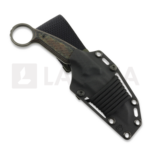 MK Knives & Tools Claw "FTB" veitsi, Deep Autumn Micarta/Black G-10 Liners, DLC