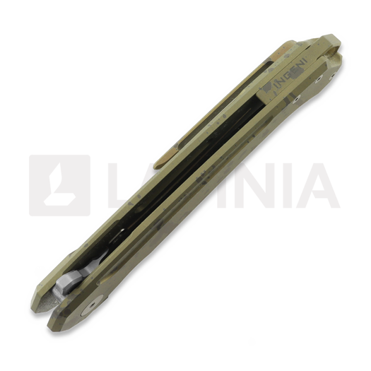 MK Knives & Tools Ingeni MT Scatter #2 folding knife, Brass Green Titanium