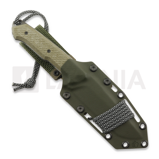 MK Knives & Tools Nomad FTB Elmax knife, OD Green Canvas Micarta