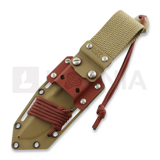 MK Knives & Tools Nomad "FuturePunk" peilis, Coyote/Ruby Red G-10, Blasted