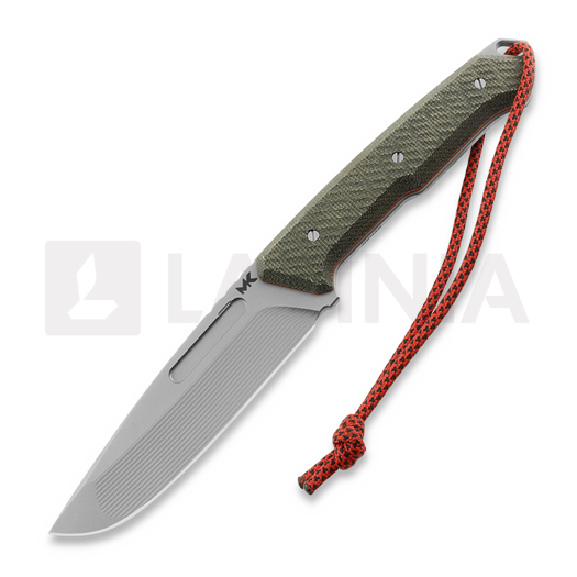 MK Knives & Tools Nomad "Postapo" knife, Green Micarta/Red G-10, Blasted