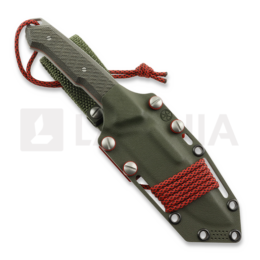 MK Knives & Tools Nomad "Postapo" peilis, Green Micarta/Red G-10, Blasted