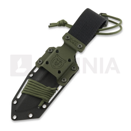 MK Knives & Tools Nomad Tanto "FTB" veitsi, Black Micarta/OD Green G-10 Liners, DLC