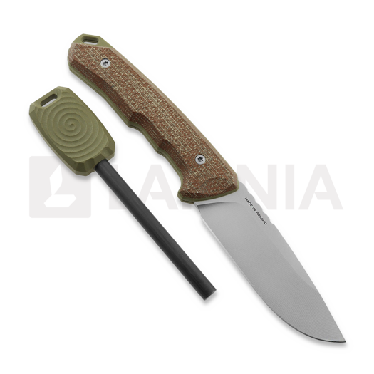 MK Knives & Tools Venn "Camp Ant" veitsi, Brown Micarta/OD Green G-10, Blasted