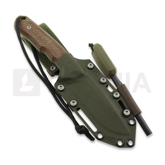 MK Knives & Tools Venn "Camp Ant" veitsi, Brown Micarta/OD Green G-10, Blasted