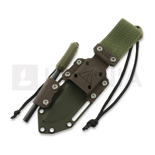 MK Knives & Tools Venn "Camp Ant" veitsi, Brown Micarta/OD Green G-10, Blasted