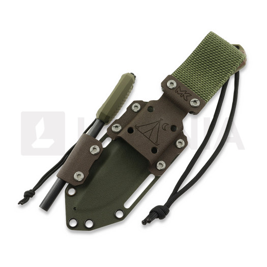 MK Knives & Tools Venn "Camp Ant" veitsi, Brown Micarta/OD Green G-10, Blasted
