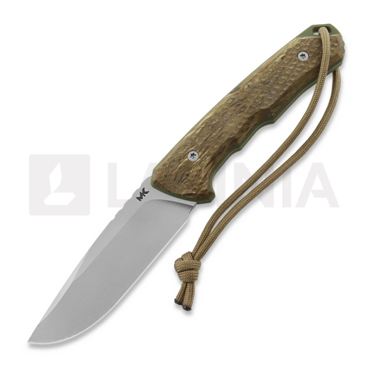 MK Knives & Tools Venn "Wood Spirit" kniv, Maple Burl/OD Green G-10, Glass Blasted