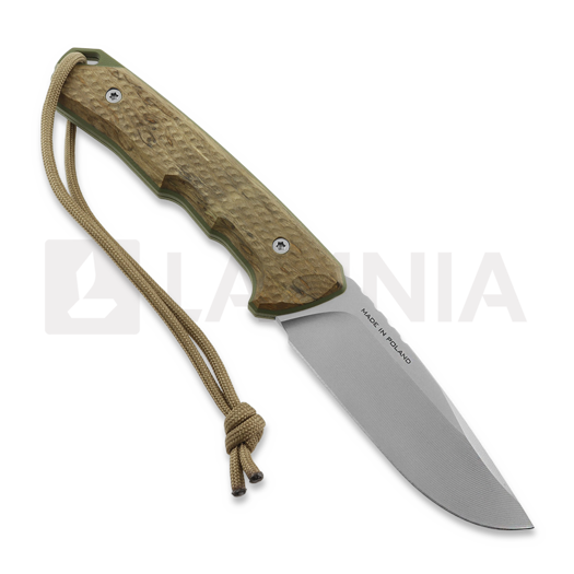 MK Knives & Tools Venn "Wood Spirit" veitsi, Maple Burl/OD Green G-10, Glass Blasted