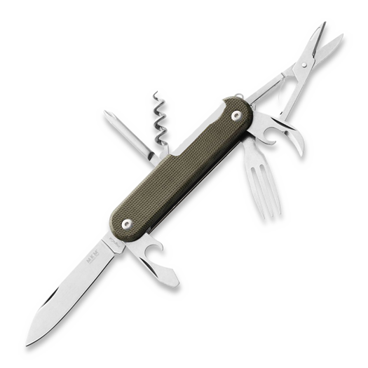 MKM Knives Campo 7 multiværktøj, Green Canvas Micarta MKCP07MAG-GC