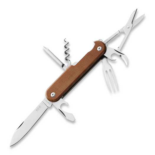 MKM Knives Campo 7 Multitool, Natural Canvas Micarta MKCP07MAG-NC