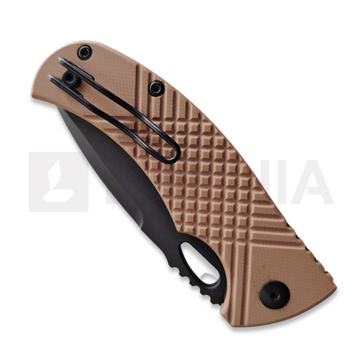MKM Knives Ciras - Black Top Shield - G10 sulankstomas peilis, coyote tan MKCR-GCTB