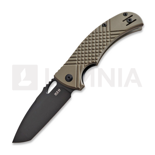 MKM Knives Ciras - Black Top Shield - G10 접이식 나이프, 올리브색 MKCR-GODB
