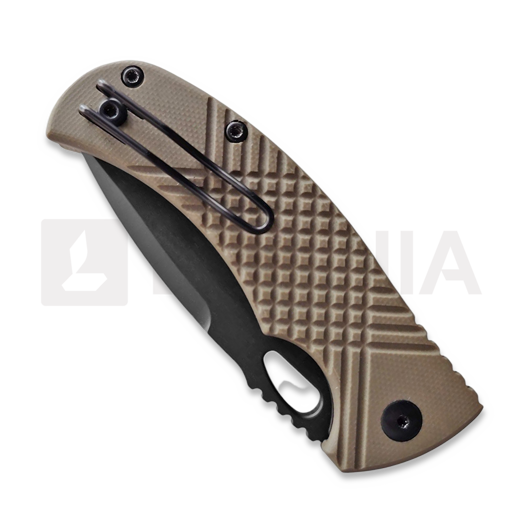 MKM Knives Ciras - Black Top Shield - G10 foldekniv, olivengr&oslash;nn MKCR-GODB