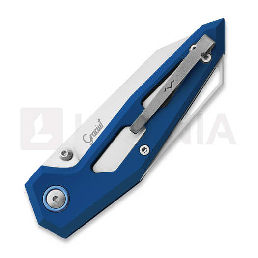 MKM Knives Edge Liner sulankstomas peilis, Blue anodized aluminum MKEGL-ABL