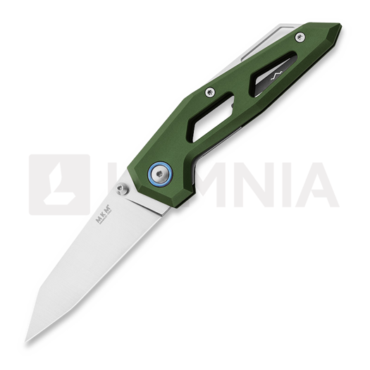 MKM Knives Edge Liner kääntöveitsi, Green anodized aluminum MKEGL-AGR