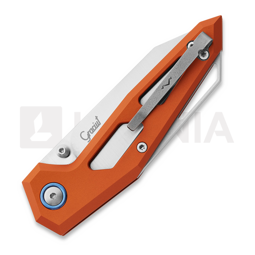 MKM Knives Edge Liner kääntöveitsi, Orange anodized aluminum MKEGL-AOR