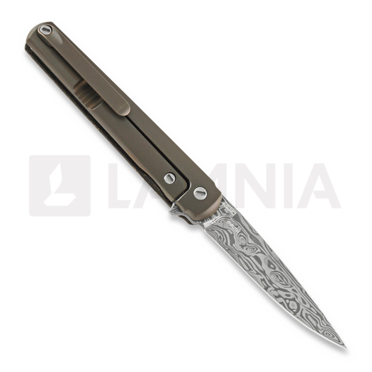 Couteau pliant MKM Knives Flame Drop Point Damascus 60th Anniversary Edition MKFL01-D