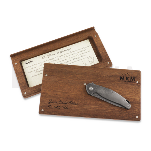 MKM Knives Goccia sulankstomas peilis, damasteel rose MKGC-D