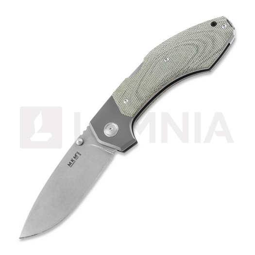 Nóż składany MKM Knives Hero - Stonewashed - Canvas Micarta, zielona MKHR-GCT