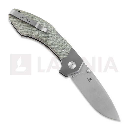 Couteau pliant MKM Knives Hero - Stonewashed - Canvas Micarta, vert MKHR-GCT