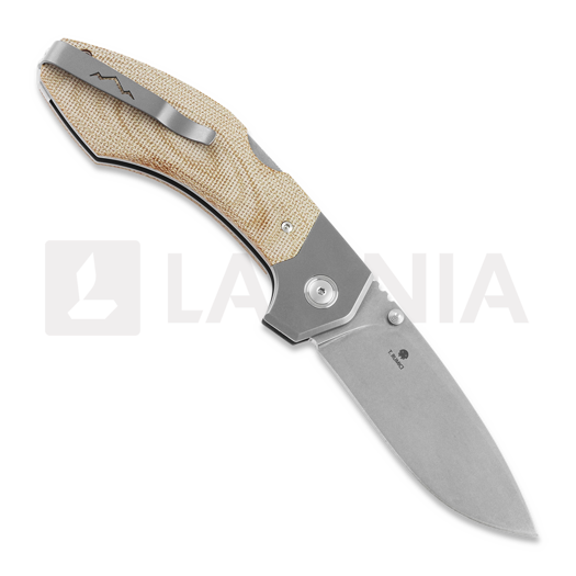 Couteau pliant MKM Knives Hero - Stonewashed - Canvas Micarta, natural MKHR-NCT