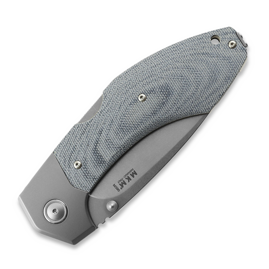MKM Knives Hero - Stonewashed - Denim Micarta kääntöveitsi, sininen MKHR-DCT