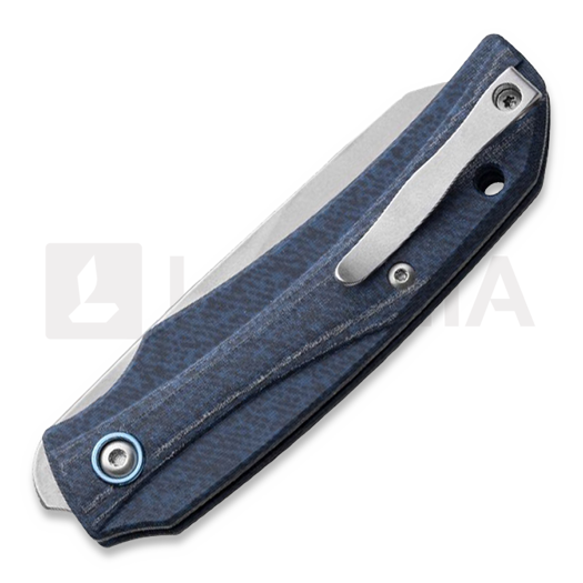 MKM Knives ICE - MagnaCut - Denim Canvas Micarta sulankstomas peilis MKIC-DC