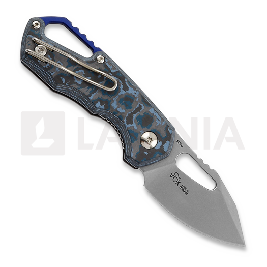 MKM Knives Isonzo Clip Point SW sulankstomas peilis, Arctic Storm CF MKFX03-3CA