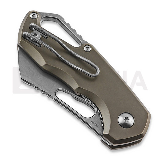 Couteau pliant MKM Knives Isonzo M390 Cleaver, bronze anodized titanium MKFX03M-2TBR