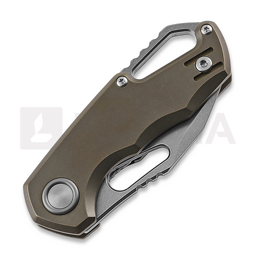 MKM Knives Isonzo M390 Clip Point sulankstomas peilis, bronze anodized titanium MKFX03M-3TBR