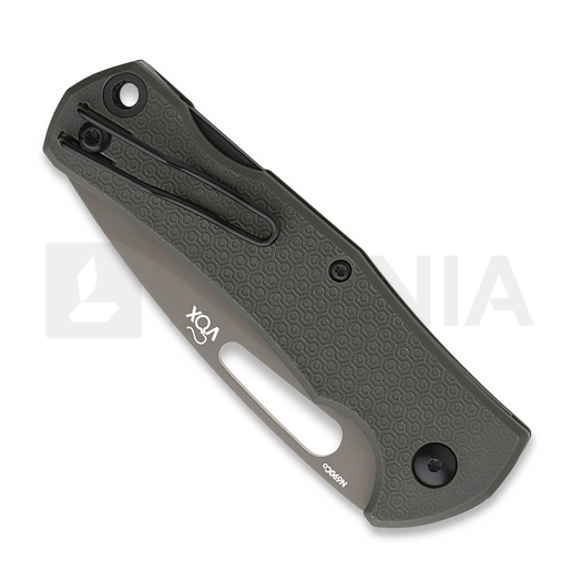 MKM Knives LOV - Top Shield Tan - FRN sulankstomas peilis, žalia MKLV-PGR