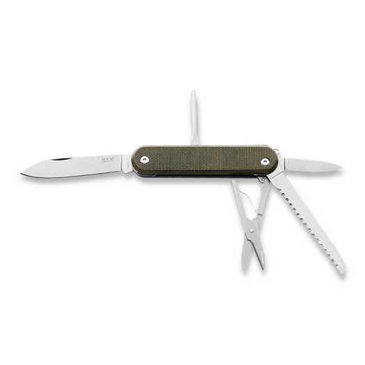 MKM Knives Malga 5 multiverktyg, Green Canvas Micarta MKMP05MAG-GC