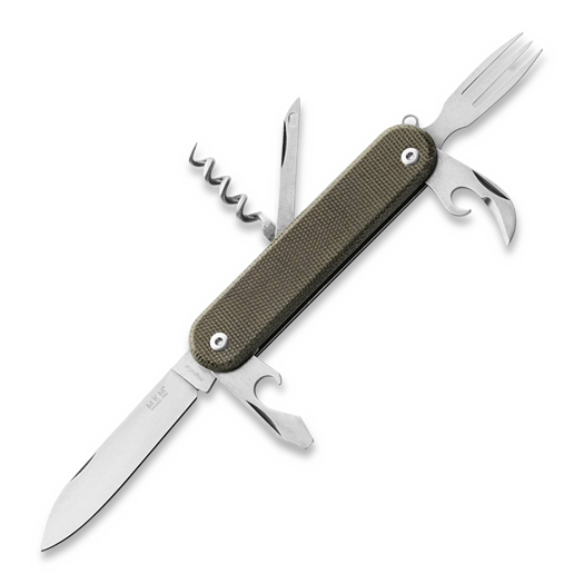 MKM Knives Malga 6 - MagnaCut - Green Canvas Micarta multiverktøy MKMP06MAG-GC