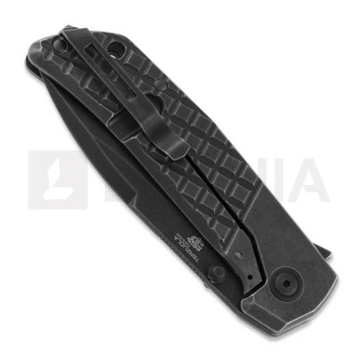 MKM Knives Maximo sulankstomas peilis, Dark stonewash titanium MKMM-TDSW
