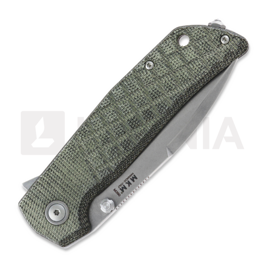 MKM Knives Maximo sulankstomas peilis, Green canvas micarta MKMM-GCT