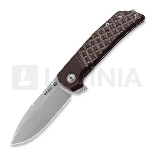 MKM Knives Maximo SW sulankstomas peilis, Burgundy canvas micarta MKMM-BUCT