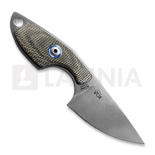MKM Knives Mikro 1 - Stonewashed - Canvas Micarta halskniv, grön MKMR01-GC