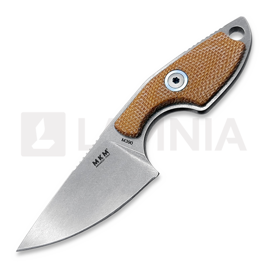 MKM Knives Mikro 1 - Stonewashed - Canvas Micarta 颈刀, natural MKMR01-NC