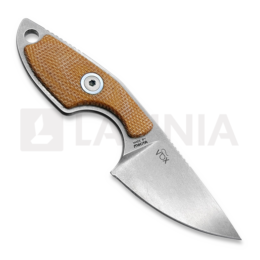 MKM Knives Mikro 1 - Stonewashed - Canvas Micarta halskniv, natural MKMR01-NC
