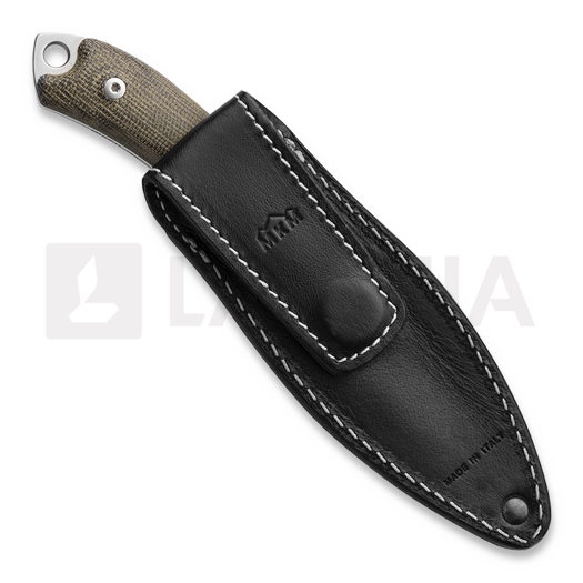 MKM Knives Pocket Tango 1 knife, Green Canvas Micarta MKPT1-GC