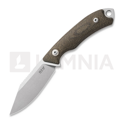 MKM Knives Pocket Tango 4 - Stonewash - Canvas Micarta ナイフ, 緑 MKPT4-GC