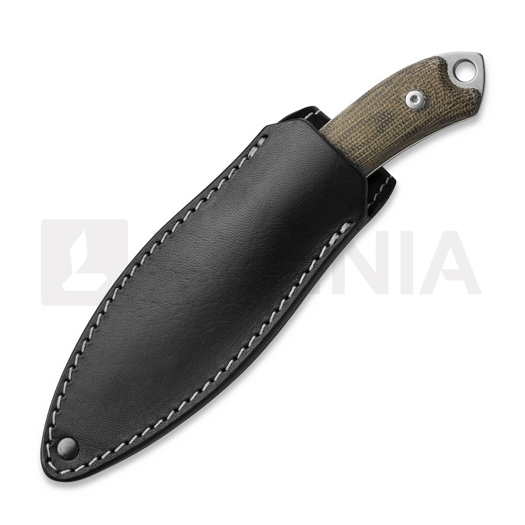 MKM Knives Pocket Tango 4 - Stonewash - Canvas Micarta kniv, grön MKPT4-GC