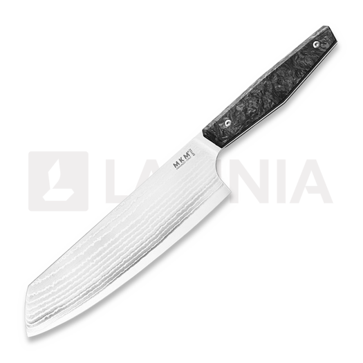 มีดทำครัว MKM Knives Santoku - Takefu Damascus - Dark Matter CF MKPRSA-CFD
