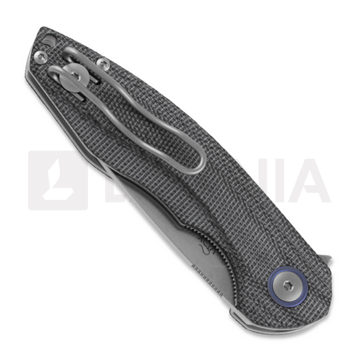 MKM Knives Timavo sulankstomas peilis, Black canvas micarta MKVP02-BC