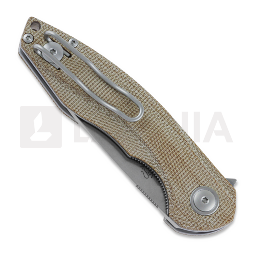 MKM Knives Timavo kääntöveitsi, natural canvas micarta MKVP02-NC